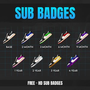 SNEAKERS BADGES [ Sub badges ] Designed for Twitch, Discord, Sub, Streamers