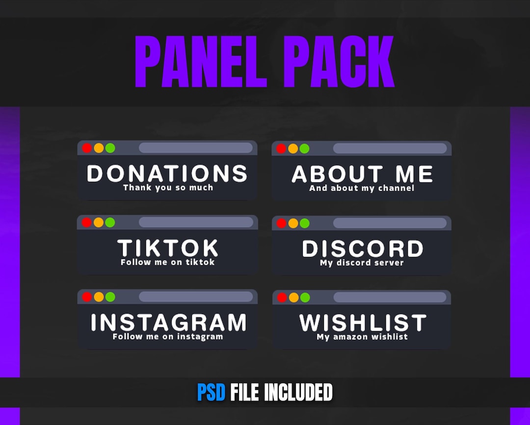 WINDOW COMPUTER WEB [ Panel Pack ] Designed for Twitch, Kick, Streamers ...