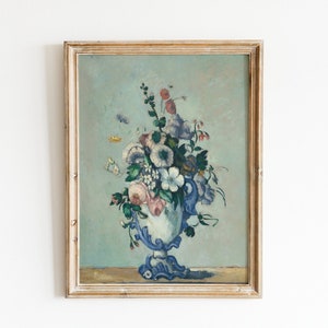 Vintage Floral Print, Vintage Printable Wall Art, Light Academia Decor, Paul Cezanne Art Print, Botanical Still Life *DIGITAL DOWNLOAD*