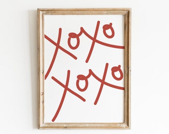 XOXO Valentine's Day Print, Minimalist Wall Art (Digital Download)