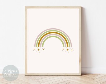 Impression arc-en-ciel, Saint-Patrick imprimable, Art mural bohème pour chambre d'enfants, téléchargement numérique immédiat