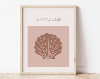 Boho Sea Shell Print, Beach House Decor (Digital Download)