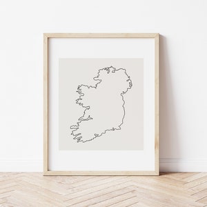 Karte von Irland Print, St Patrick's Day Dekor, Irland Umriss Wandkunst, Minimal St Patrick's Day Print, Irish Print * DIGITAL DOWNLOAD *