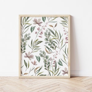 Watercolor Botanical Print, Spring Decor, Botanical Printable Wall Art, Spring Floral Decor, Botanical Wall Art * DIGITAL DOWNLOAD *