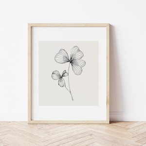 Shamrock Print, St Patrick&#39;s Day Decor, Minimal St Patrick&#39;s Day Wall Art, St Patrick&#39;s Day Printable, Spring Decor * DIGITAL DOWNLOAD *