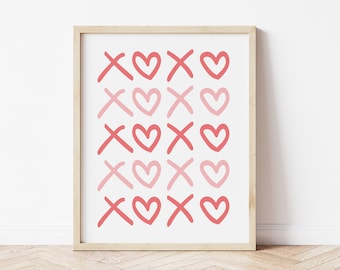 Rosa XOXO Valentinstag Poster, Kinderzimmer Dekor (Digitaler Download)