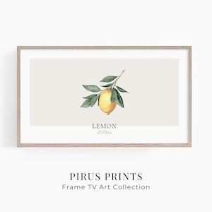 Samsung Frame TV Art, Watercolor Lemon Art for Frame TV, Mediterranean Lemon Decor | 2 versions included, *Digital Download*