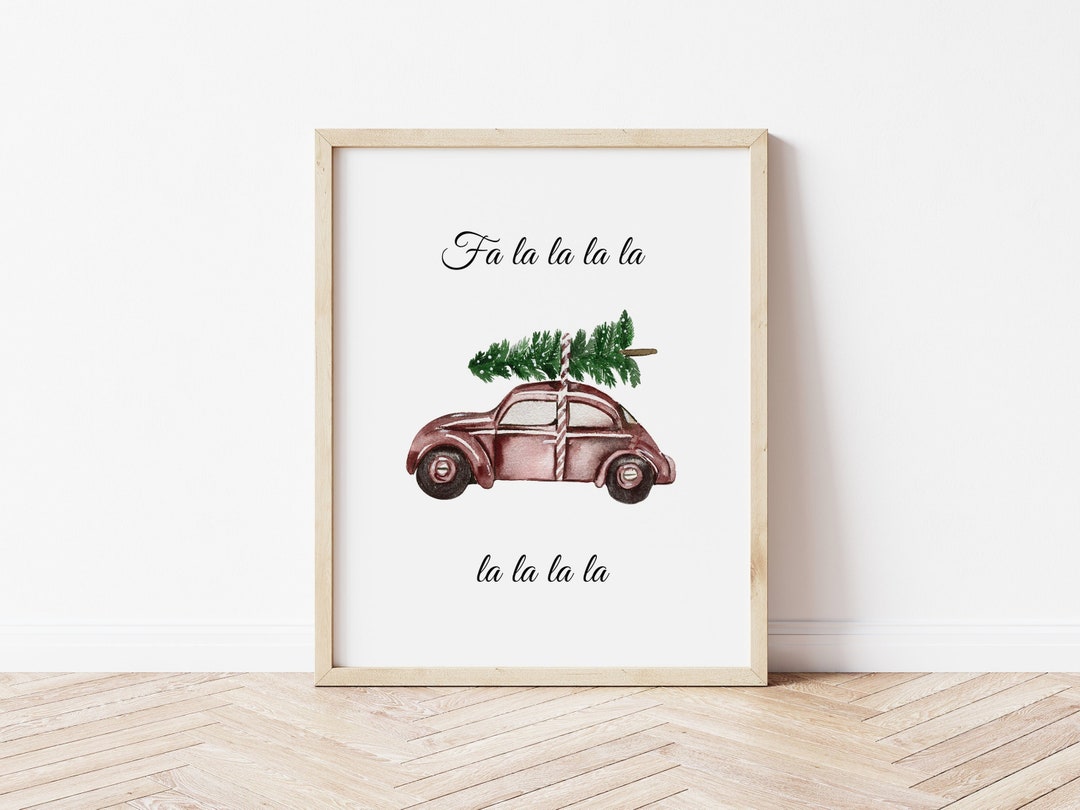 Retro Christmas Wall Art Printable Christmas Wall Decor Etsy