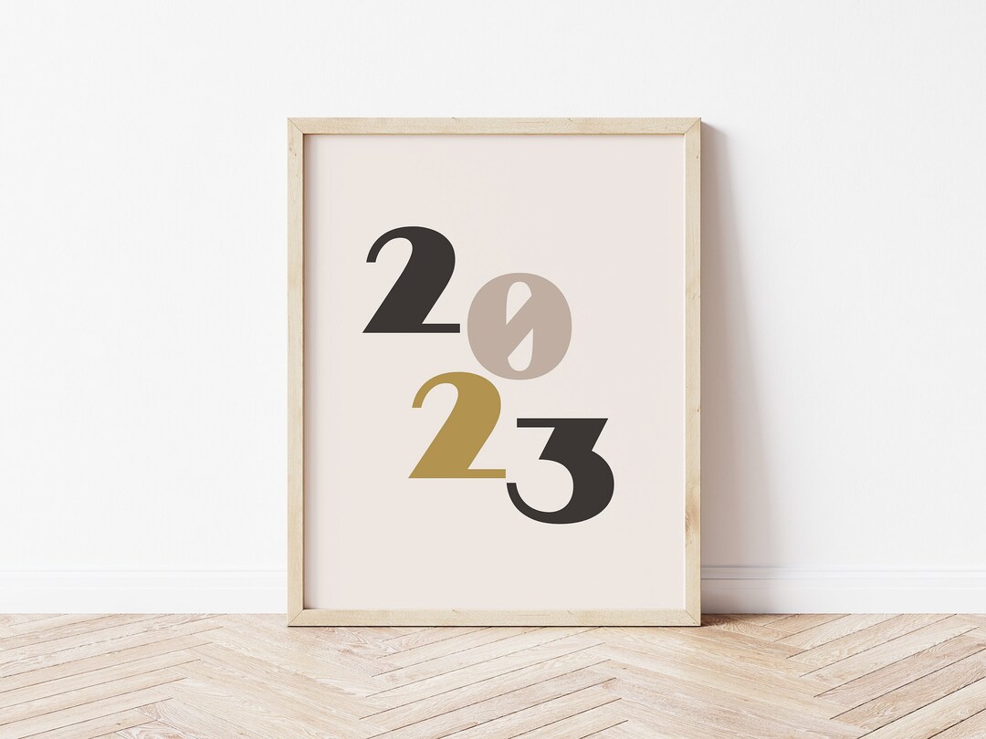 2023 New Year Printable Decor, Retro 2023 Print, Art Deco 2023 Wall Art