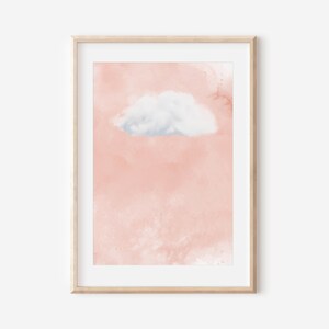 Pink Cloud Print, afdrukbare roze hemelmuurkunst, licht Academia decor, roze muur decor, maximalistisch decor, instant digitale download afbeelding 6