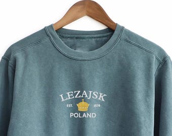 Lezajsk Embroidered Sweater | Catholic Pilgrimage | Virgin Mary | Our Lady | Marian Poland Apparition | Minimalistic | Comfort Colors