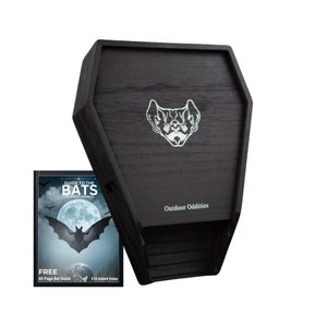 Outdoor Oddities Coffin Bat House - Attract Bats Easily Weatherproof & Flame-Treated Design - Easy to Mount, Ready-to-Install Bat Shelter