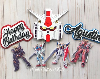 Customs Order // Party Supplies Cake Topper // Cake Topper // Gundam