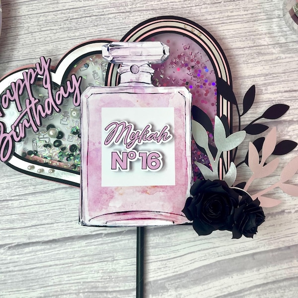 Party Supplies Cake Topper // Paint Cake Topper // Perfume // Elegant