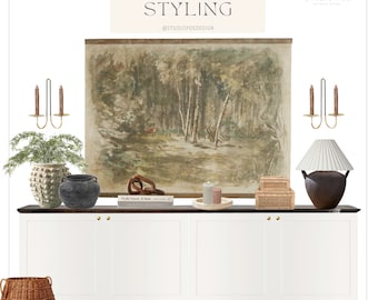 Sideboard, Credenza, Buffet Moodboard | E-design | Online Interior Design | Sideboard Moodboard | Home Styling | Custom Moodboard