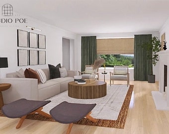 Full Interior Design Service - Virtual Design-Interior Design-Moodboard-Rendering-Home Styling