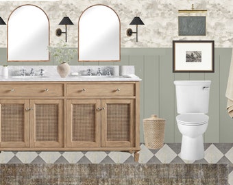 Custom Moodboard | Custom Interior Design | Virtual Design | Bathroom Styling | Bathroom Design | Bathroom Decor | Modern Interior Design