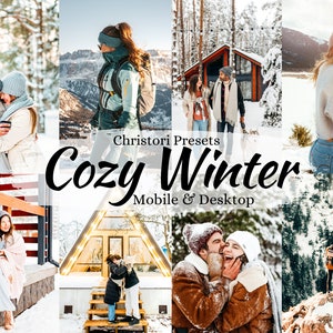 10 COZY WINTER Snowy Lightroom Mobile & Desktop Presets - Instagram Influencer xmas Filter - Bright Warm Snow