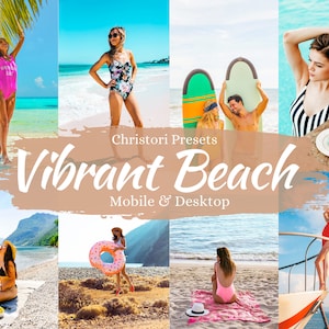7 VIBRANT BEACH Lightroom Mobile & Desktop PRESETS - Travel Blogger Preset - Tropical Beach Instagram Filter