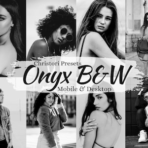 10 Black and White Lightroom Mobile and Desktop Presets - Instagram Presets - Monochrome Preset - BW Film - BW Aesthetic