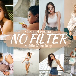 10 NO FILTER Lightroom Mobile & Desktop Presets - Natural Presets - Subtle Instagram Filter - Influencer Blogger Preset