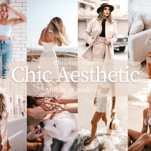 10 CHIC AESTHETIC Lightroom Presets, Mobile & Desktop Presets, Chic Bright Boho Filter, Influencer, Creamy Preset,