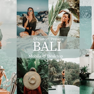 10 BALI LIGHTROOM PRESETS - Tropical Green, Beach Presets, Bali Travel Presets, Pool Bikini Mobile & Desktop