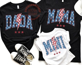 American Mama 4th of July PNG, Family Independence Day Design (Digital Download)