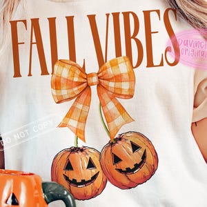 Fall Vibes Pumpkin Cherries Autumn Girly png, Halloween Pumpkin png, Fall pumpkin png, Pumpkin Cheeries Coquette Png, Fall png, Girly png