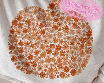 Chinoiserie Pumpkin png, Floral Fall png, Floral Halloween Fall Pumpkin png, Toile De Jouy Pumpkin png, Fall Sublimation, Pumpkin png design