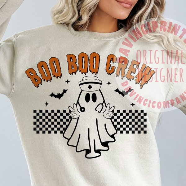 Boo Boo Crew SVG, Halloween Shirt SVG, Spooky svg, Halloween Sublimation Png, Nurse Halloween SVG, Ghost Nurse, Nurse png, Digital Download