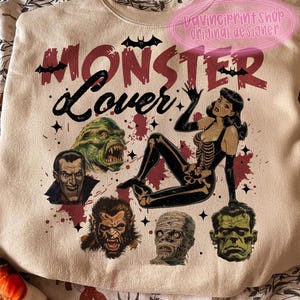 Vintage Halloween Shirt png, Halloween png, Halloween Horror png, Halloween Monsters png, Spooky Season png, Retro halloween, png designs