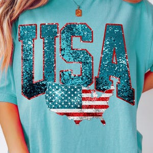 Glitter 4 juli png, VS png, sublimatie VS, glitter Sparkly shirt VS png, kaart van Amerika png, retro 4 juli, trendy 4 juli png