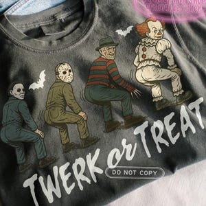 Halloween Twerk or Treat Png, Halloween Horror Charaktere Png, Retro Halloween Png, Halloween Shirt für Erwachsene, Horror Png, Retro png