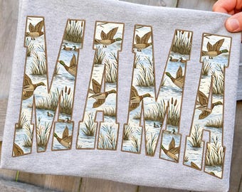 Mama Duck PNG, Mothers Day Duck PNG, Vintage Mallard Duck Mama Shirt Design, Rustic Duck Hunting Sublimation PNG, Wildlife Nature Graphic