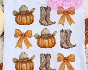 Howdy Pumpkin png, Western Fall png, Fall png, Fall Coquette Bow PNG, Fall vibes png, Western png, country fall png, Cowgirl png, png design