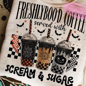 Halloween Spooky Coffee png, Halloween Png, Coffee png, Trendy Halloween png, Retro Halloween png, Funny Halloween png, Spooky Season png