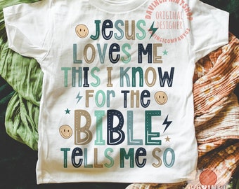 Kids Christian Shirt Jesus Loves Me This I Know Kids Christian Shirt Jesus Loves Me This I Know