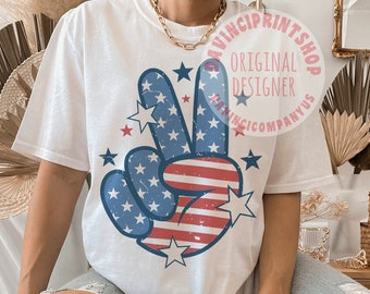 Groovy 4th of July png, 4th of July sublimations, Independence day png, Fourth of July, Freedom, Peace hand sign png, Digital Download