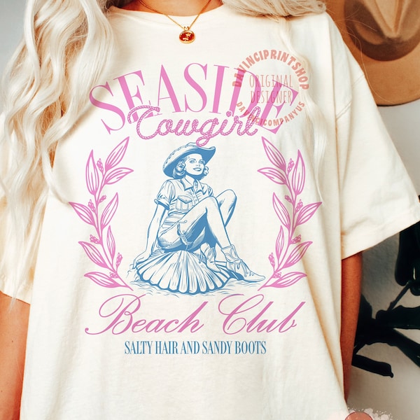 Cowgirl Beach Club png, Summer Aesthetic, western summer png, Beach png, Tee Design, 70s PNG, PNG file for Sublimation, Retro png