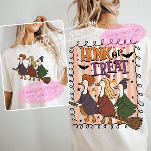 Honk or Treat Halloween Goose PNG, Funny Witch Halloween Goose png, Halloween Shirt Sublimation, Spooky Season png, Witch png, Halloween png
