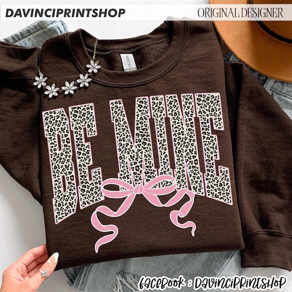 Preppy Coquette Be Mine Leopard Print PNG, Valentine Text PNG, Leopard Valentines png, Xoxo png, Coquette Valentines, Preppy png, Love png