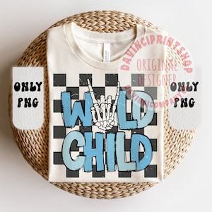 Fichier de sublimation à carreaux enfant sauvage, conception png pour tout-petits, chemise pour enfants, sublimation design rétro, sublimation enfants, sublimation garçon, png thumbnail