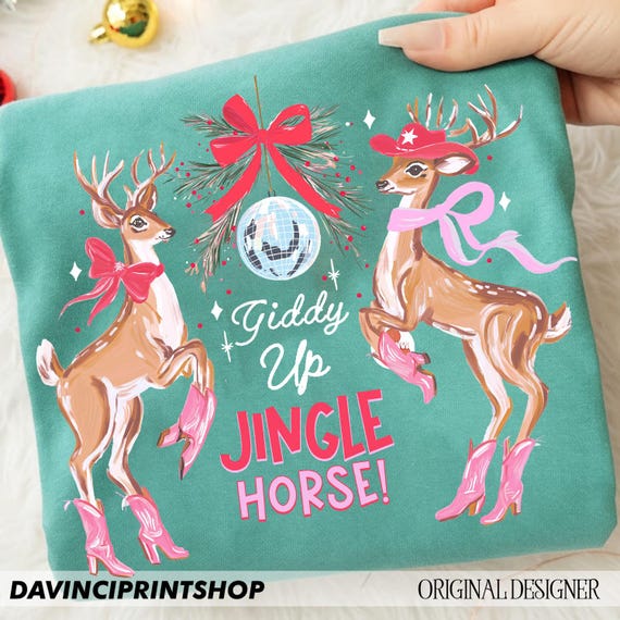 Preppy Cowgirl Christmas, Western Christmas png, Howdy Country Christmas png, Reindeer png, Western Png, Pink Holiday Xmas png, Cowgirl png
