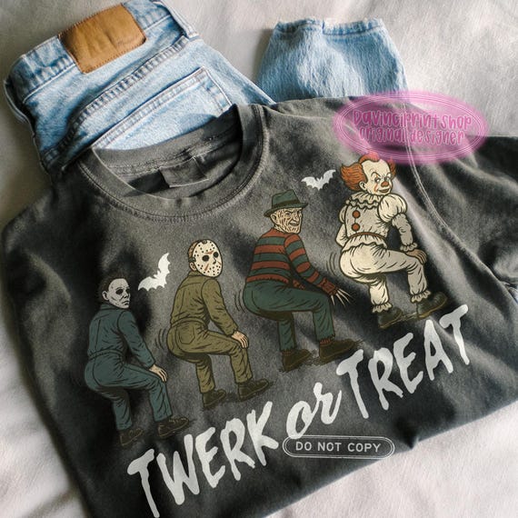 Funny Halloween Twerk or Treat png, Halloween Horror Characters png, Retro Halloween png, Adult Halloween Shirt png, Horror png, Retro png