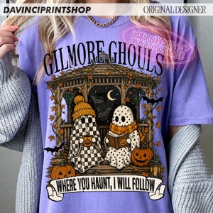 Fantasmas acogedores PNG, Donde tú te quedes embrujaré, te seguiré PNG, Fantasmas vintage de Halloween para sublimación, Diseño de fantasma acogedor de otoño para descarga digital imagen 5