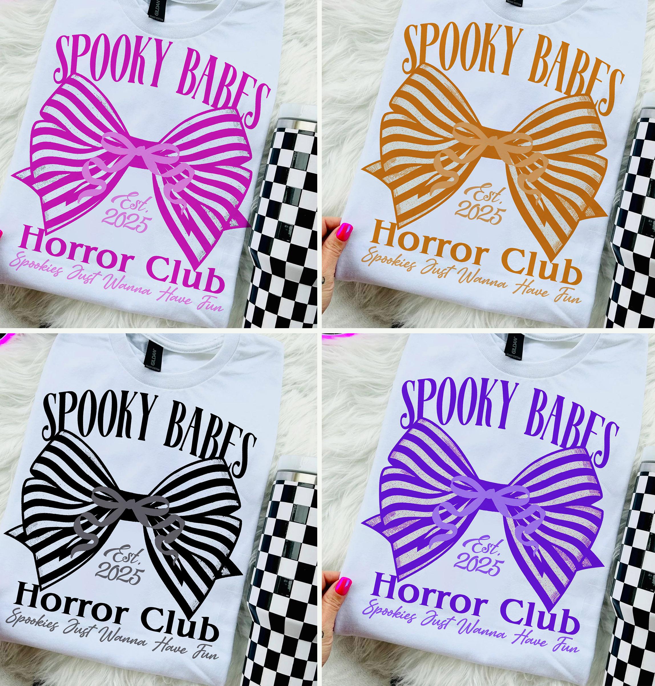Spooky Babes png, Coquette Bow Png, Halloween Png Shirt Designs, Trendy Halloween png, Coquette png Halloween Spooky Season Aesthetic png