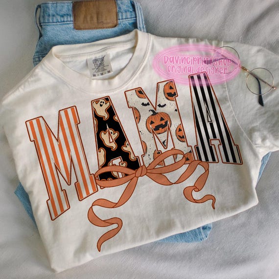 Coquette Halloween Mama Shirt Png, Spooky Mama png, Retro Halloween png, Halloween Mama png, Fall png, Mama png, Coquette Mama png