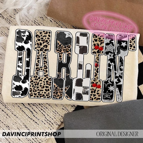 Western Country Cowgirl Darlin' png, Western Cowgirl png, Leopard Western png, Darlin' sublimation, Western Shirt png, Cowgirl png, Leopard