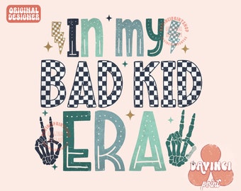 In meiner schlechten Kindära PNG, lustiges Kleinkind png, Png für Jungen, Jungensublimation, Kinderhemd png, Skelett png, Retro-Shirt-Designs, Png-Dateien